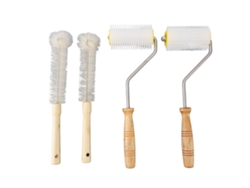 4pcs Rodillo De Agujas Para Descapar Miel Con Mango De Madera Herramienta De Descapado Para Extractores Equipo Apícola