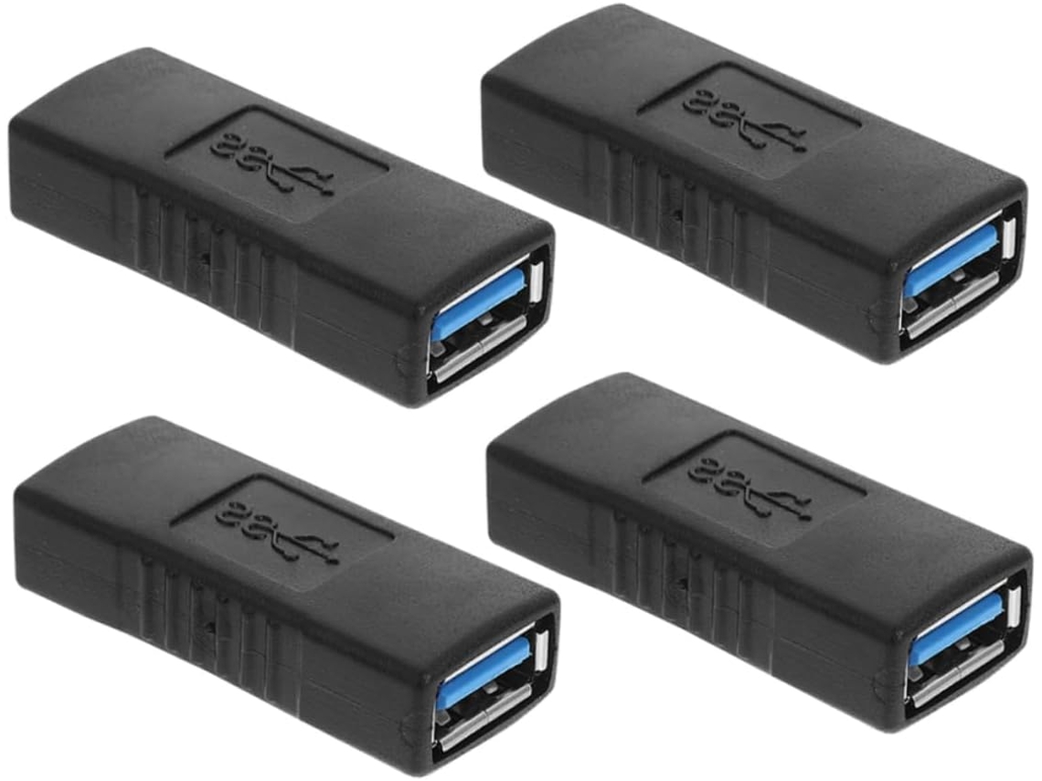 Juego de 4 adaptadores USB dobles hembra a hembra para carga y transferencia de datos. Juego de 4 adaptadores USB dobles hembra a hembra para Gokoco.