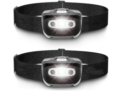 Linterna Frontal Led Paquete De 2 - Faro Delantero Para Correr, Acampar Y Al Aire Libre (negro)