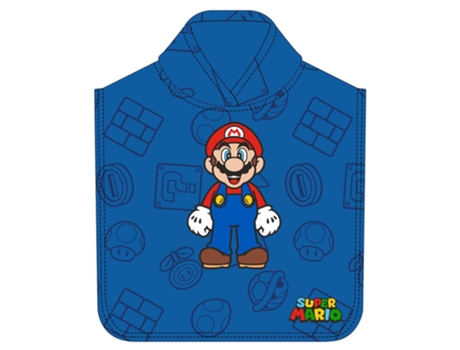 Ponchos SAFTA Poncho De Microfibra Sonic Let´s Roll Super Mario Azul