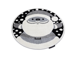 Alfombra Infantil Moderna Joy Circulo Santa Papá Noel, Para Niños - Estructura Dos Niveles de Vellón Negro / Crema (circulo 160 cm)