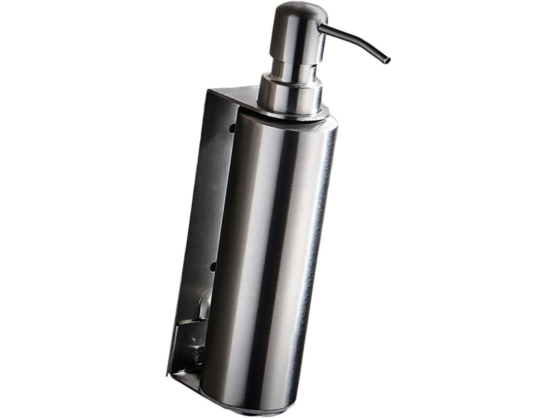Dispensador De Sabonete Líquido Para As Mãos, 400ml, Com Design Em Madeira, Bomba Recarregável Em Aço Inoxidável, Para