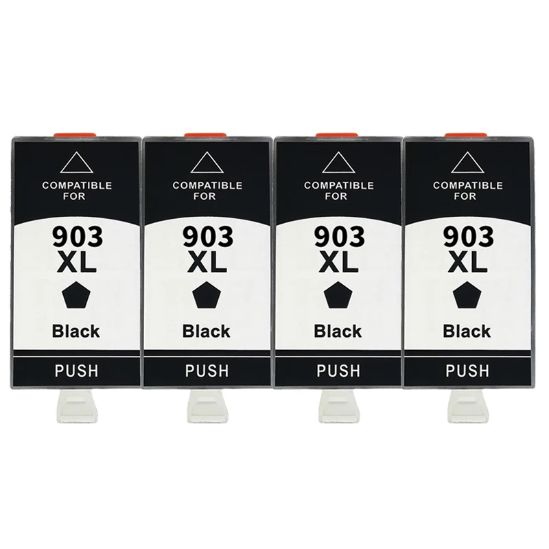 4 Cartuchos De Tinta Negros 903xl Para Hp 903xl (compatibles Con Las Impresoras Hp Officejet Pro 6950, 6960, 6961, 6963, 6964, 6965 Y 6966).