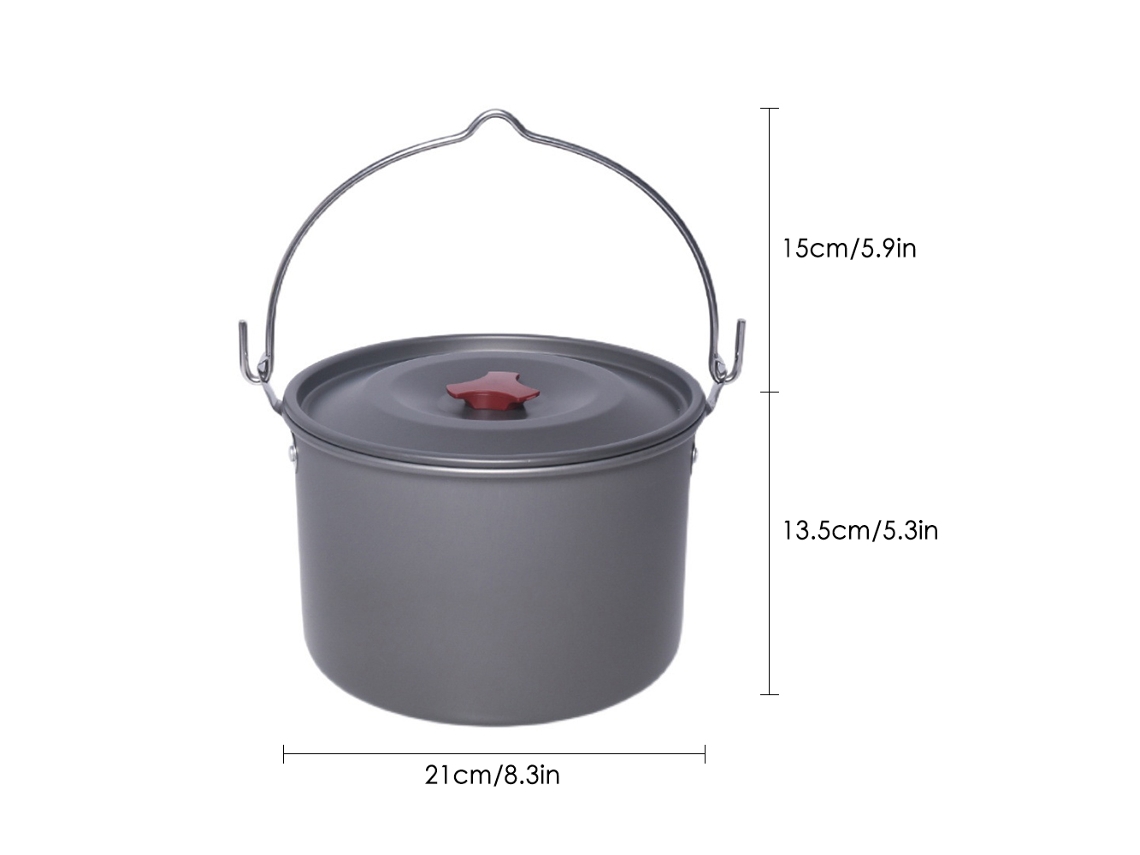 Olla Colgante Ligera De 4,2 Litros Para Cocinar Al Aire Libre, Ideal Para Acampar, Hacer Senderismo, Pescar Y Otras Actividades Al Aire Libre.