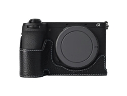 Funda protectora inferior de piel de vaca auténtica compatible con la cámara Sony A6700 Facpoet