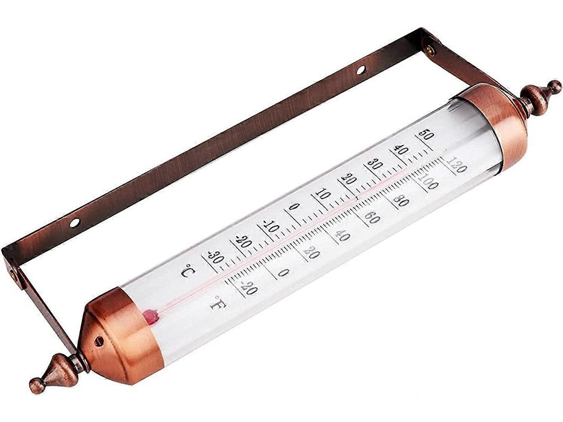 Termómetro de pared, termómetro decorativo de 10'' para uso interior y exterior, termómetros grandes para patio, jardín, invernadero, no necesita un Pi GOKOCO