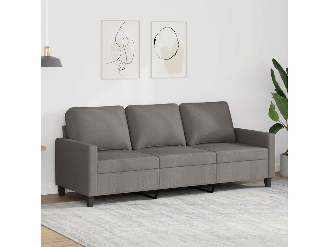 Sofá De 3 Plazas | Sofá De Salón | Sofá De Descanso De Tela Gris Taupe 180 Cm