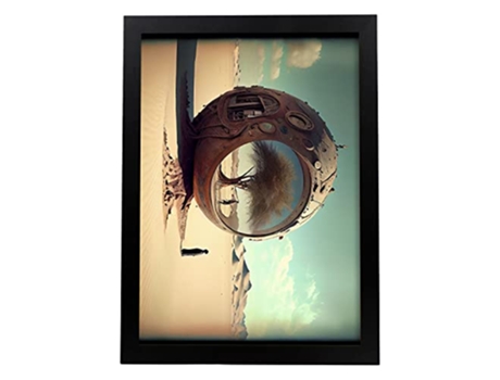 NACNIC Poster Ambiente En Estilo Surrealismo Cinematográfico Ilustraciones Y Grabados De Historieta Abstracta Y Artística A3 Marcos Negros