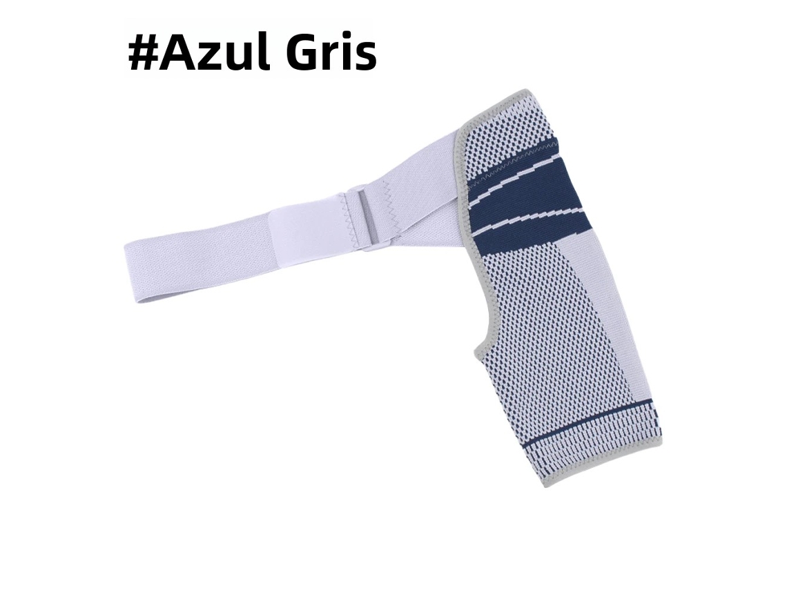 Soporte de hombro de una pieza, manga de compresión ajustable para soporte de brazo Mdug (azul grisáceo L/XL)