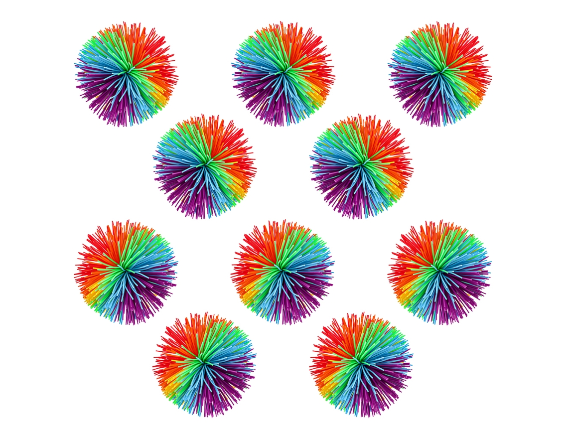 Dan26-10 Pelotas De Silicona Antiestrés Con Cuerdas Saltarinas Fidget Pelotas Fluffy Sensorial Para Niños Y Adultos