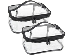 Neceser Organizador Transparente, Paquete De 2 Unidades, Impermeable, Pvc Resistente, Con Cremallera, Unisex Resistente Al Agua