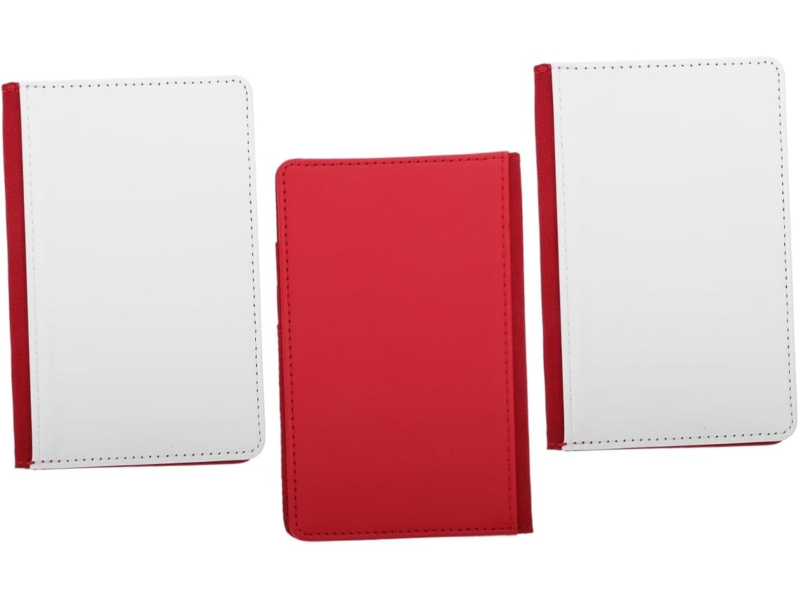 Cartera Multifuncional De 3 Piezas De Piel Sintética Para Organizar Documentos De Viaje, Color Rojo.