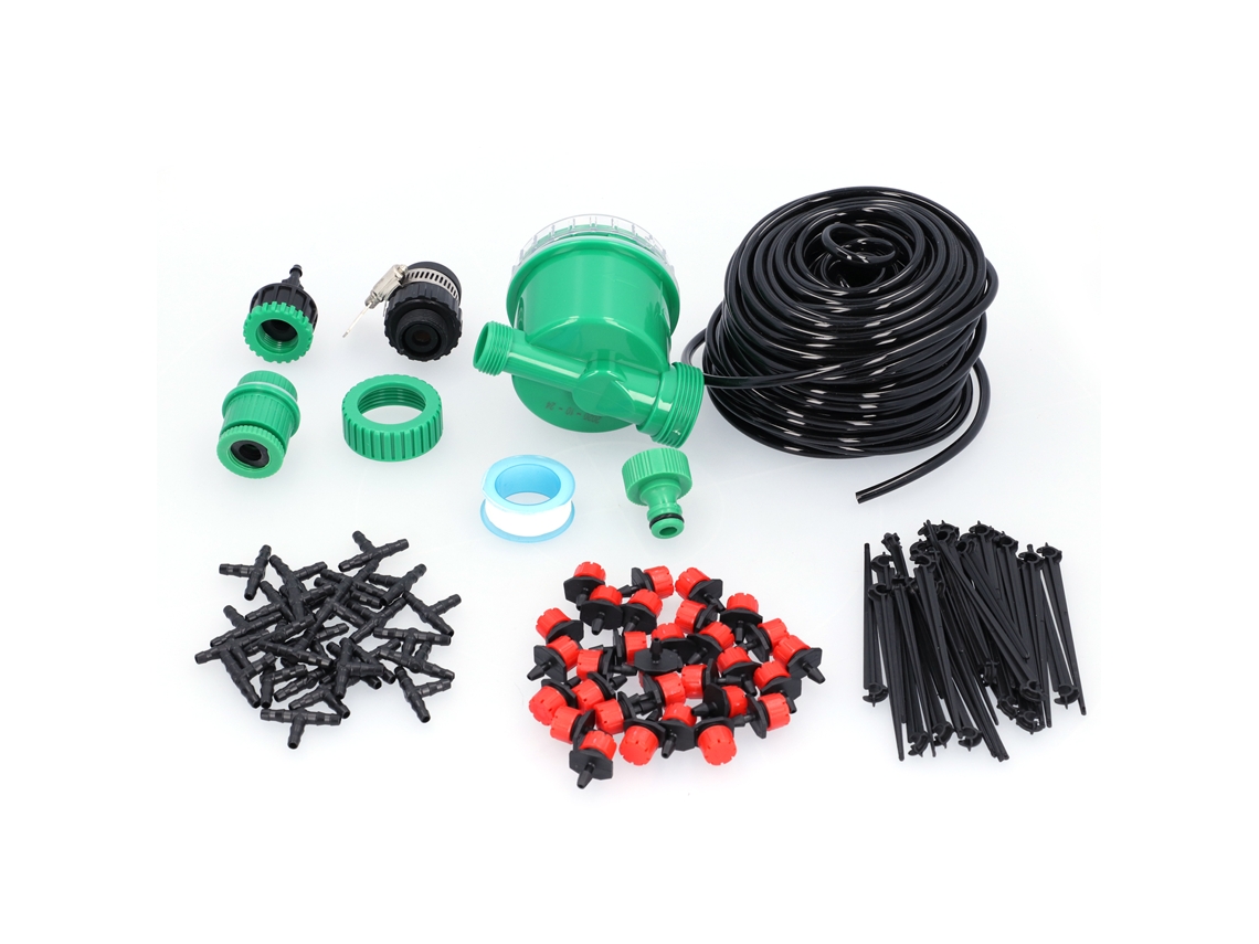 Kit De Riego Por Goteo De 25 M Con Temporizador Automático Para Jardín, Plantas Y Flores.