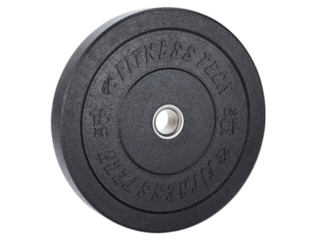 Disco de Musculación Bumper Plate 15 Kg FITNESS TECH Hi-Temp Negro