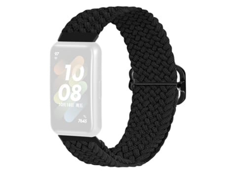 Correa de tela tejida hebilla trenzada para Huawei Band 7 - negro