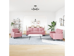 Juego De Sofás Con Cojines 4 Piezas Terciopelo Rosa