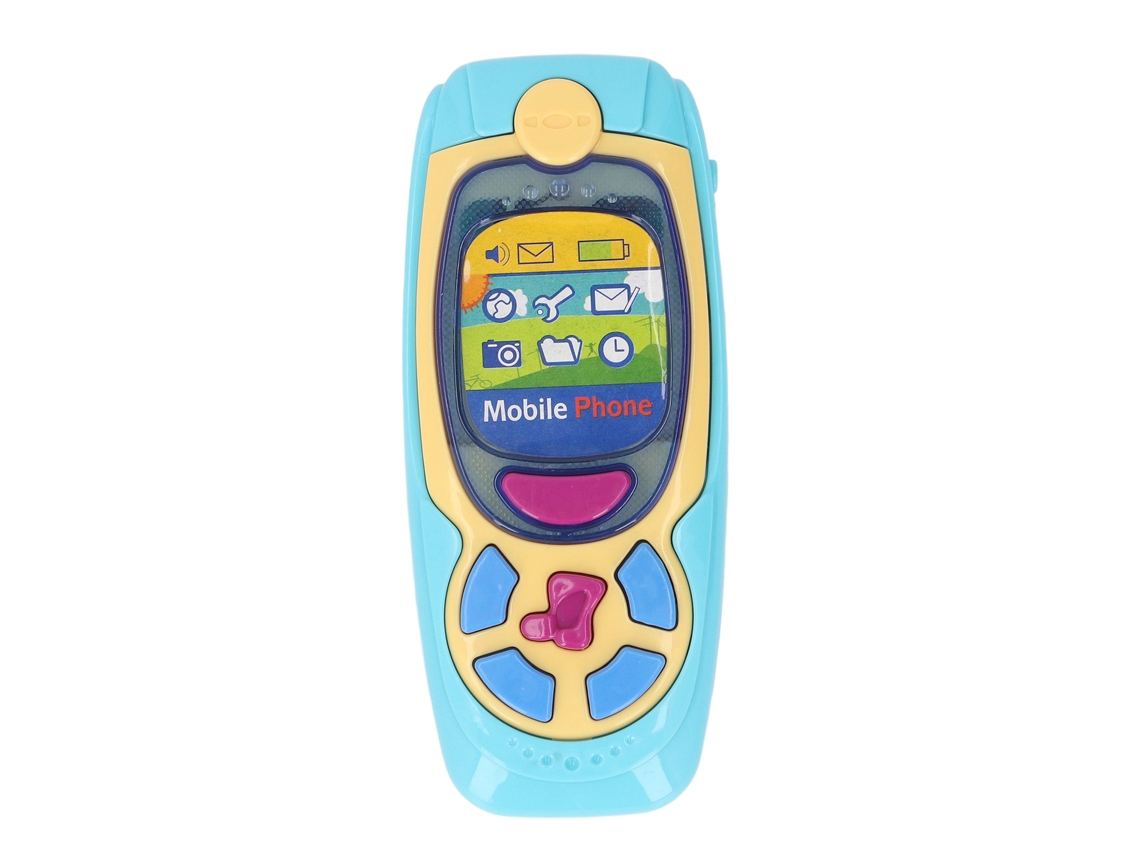 Telefone Brinquedo Infantil Com Música E Luzes Design Cartoon Educativo Interativo Azul