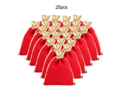 25 Bolsitas Para Guardar Joyas Con Cierre De Cordón (rojas, 12x16cm)