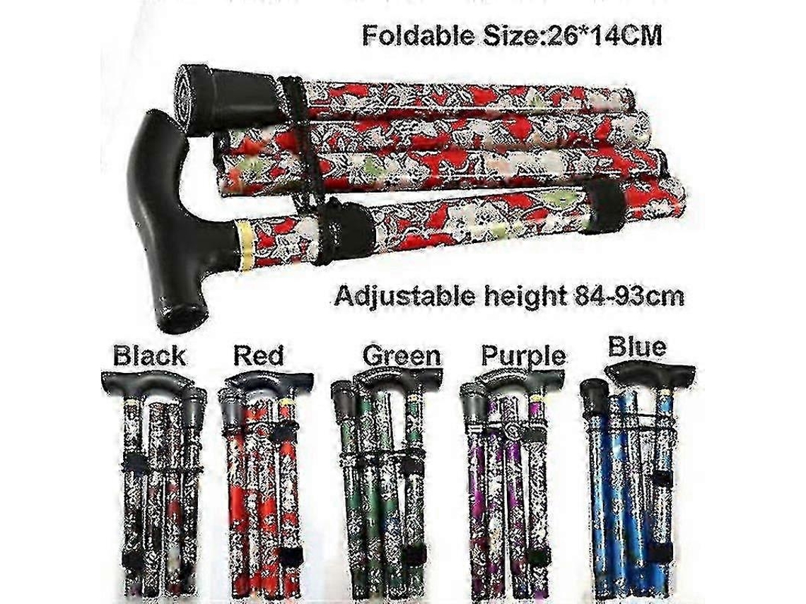 Bastón plegable ajustable de aluminio con estampado floral...