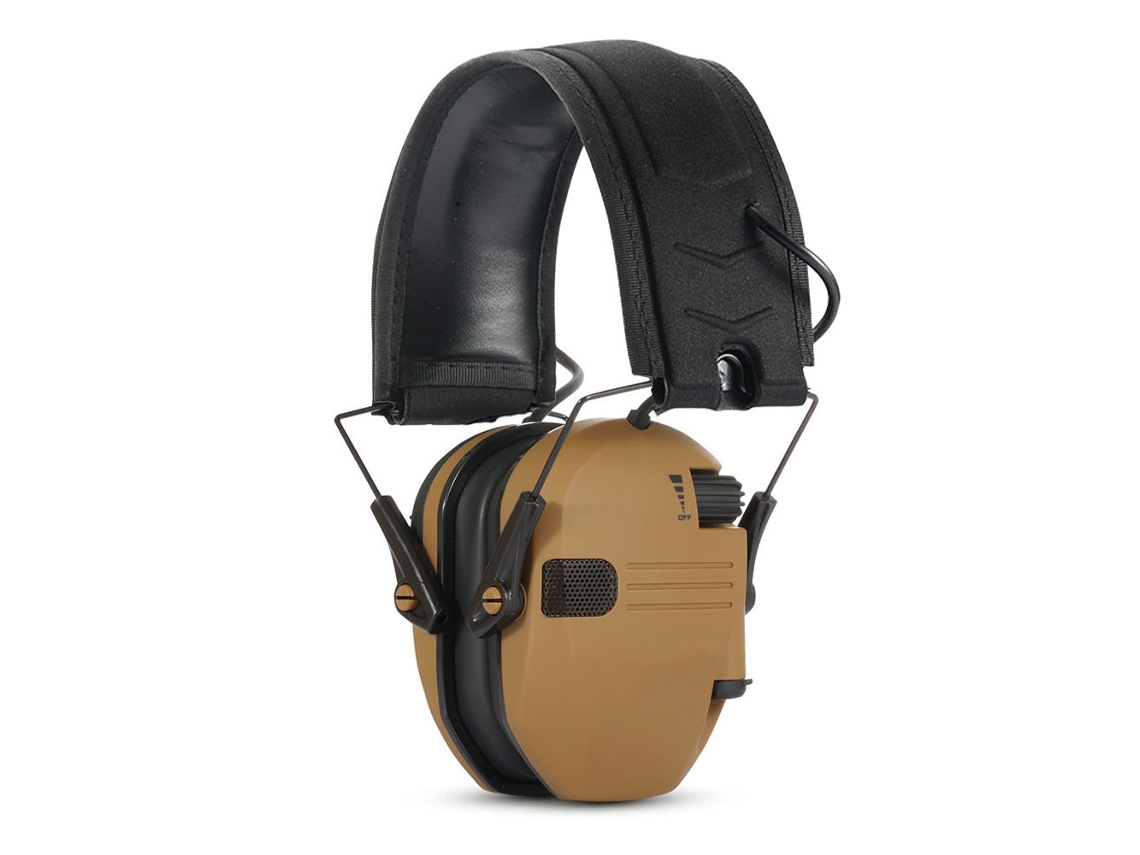 Auriculares profesionales con cancelación de ruido Yuysan, ideales para la protección auditiva y para jugar a CS al aire libre - Marrón