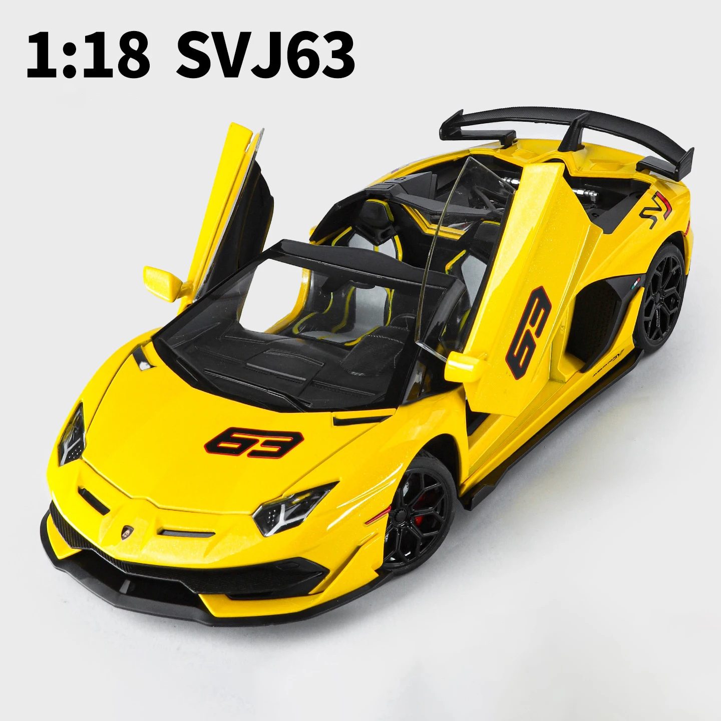(amarelo) Miniatura De Carro Em Liga Metálica, Escala 1:18, Com Som E Luz.