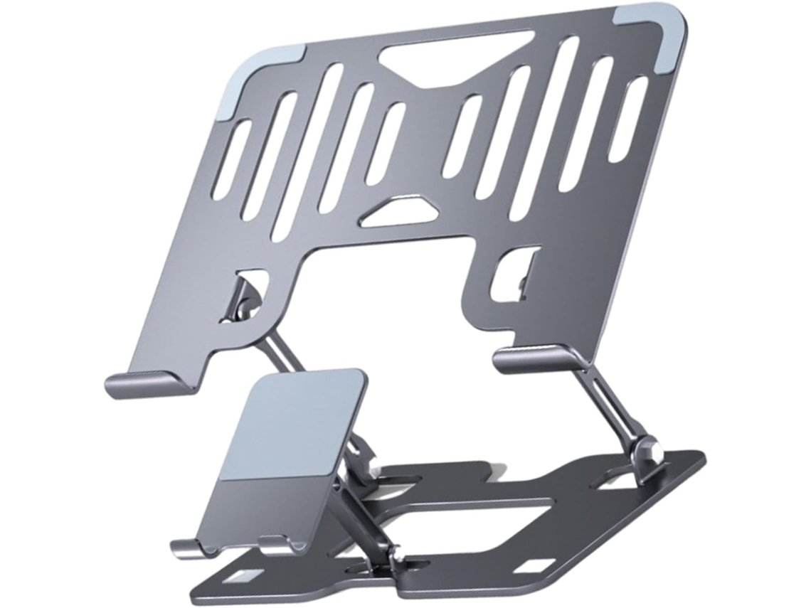 Soporte Ergonómico De Doble Brazo Para Portátil - Plegable - Fabricado En Aluminio - Antideslizante