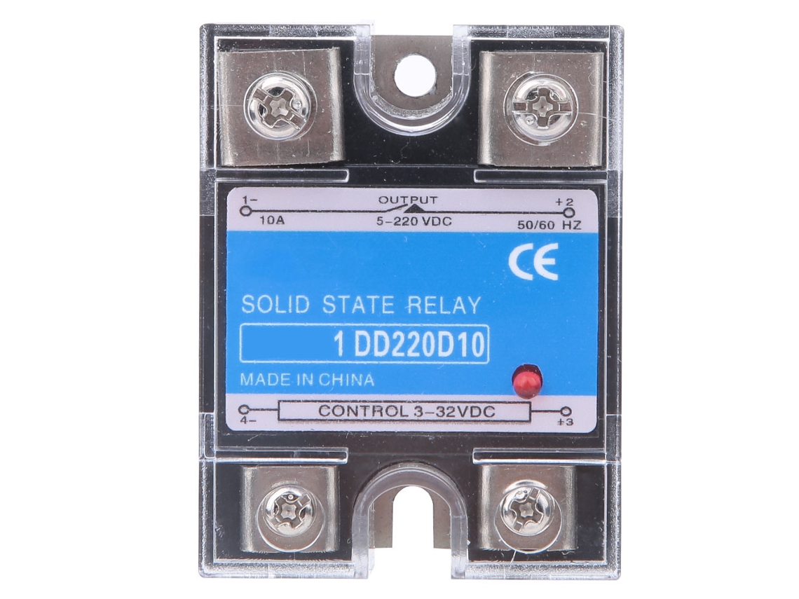 Relé Cc-cc De Estado Sólido, Entrada De 10 A, Salida De 3-32 V Cc, Salida De 5-220 V Cc Con Indicador Led.
