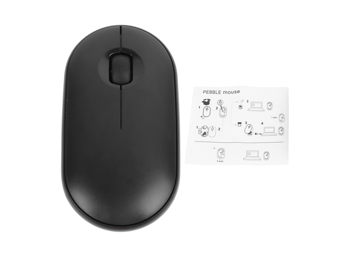 Ratón Inalámbrico Negro Con Bluetooth O Receptor Usb, Clic Silencioso, Delgado, Ligero, Estilo Sencillo Para La Oficina, El Hogar Y La Escuela.