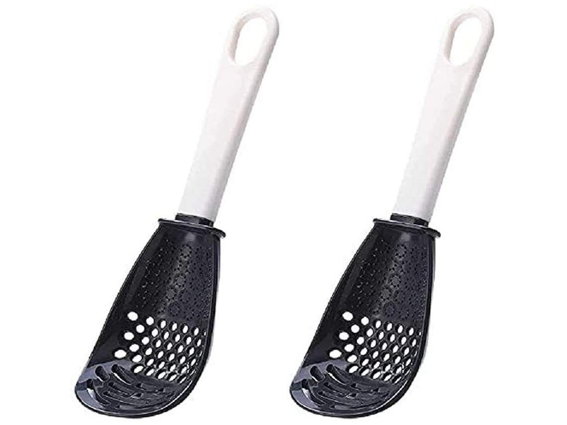 2026-40622-cuchara Multifuncional Para Cocina, Colador, Triturador, Rallador, Resistente Al Calor, Inofensivo, Negro