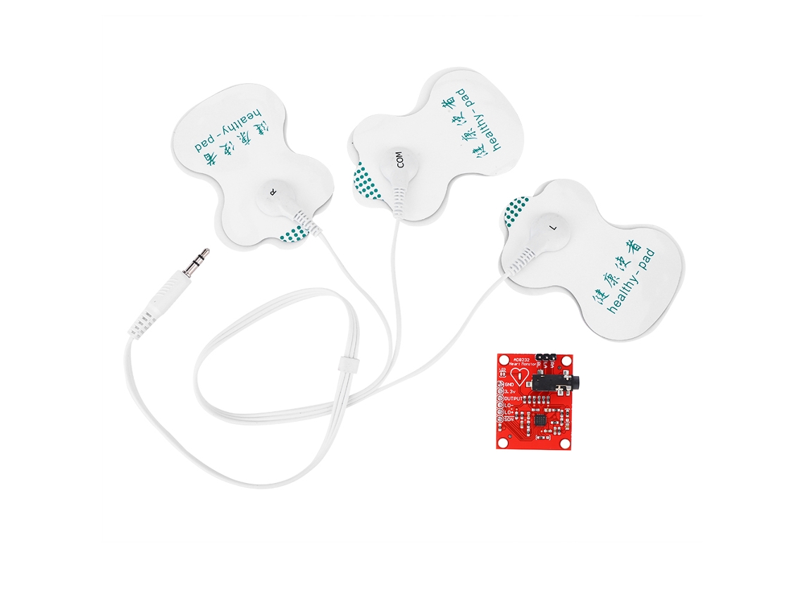 Módulo Sensor Para Monitor De Electrocardiografía Cardíaca Con Salida Analógica De 3,3 V Cc Y 3 Varillas Con Forma De Calabaza.