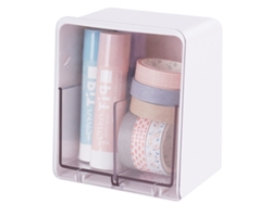 Organizador dispensador de bolas de algodón blanco para baño (12.5x10x8cm) Kofihety