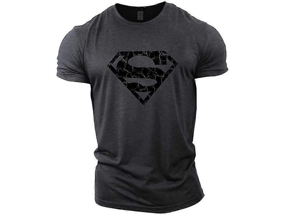 Camiseta Superman Vascular Gym Training Topmgray De Algodão 100% Ajuste Confortável Para Ginásio E Uso Diário
