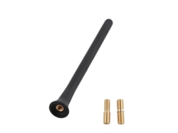 Mástil de antena corto para motocicleta, 6 3/4" de largo, tornillo de repuesto con soporte de goma con memoria