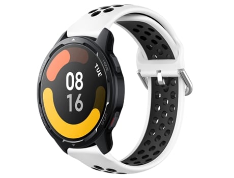 Correa de reloj inteligente para Xiaomi Watch S1 Active 22 mm Correa de reloj deportivo transpirable perforada de silicona (blanco + negro)