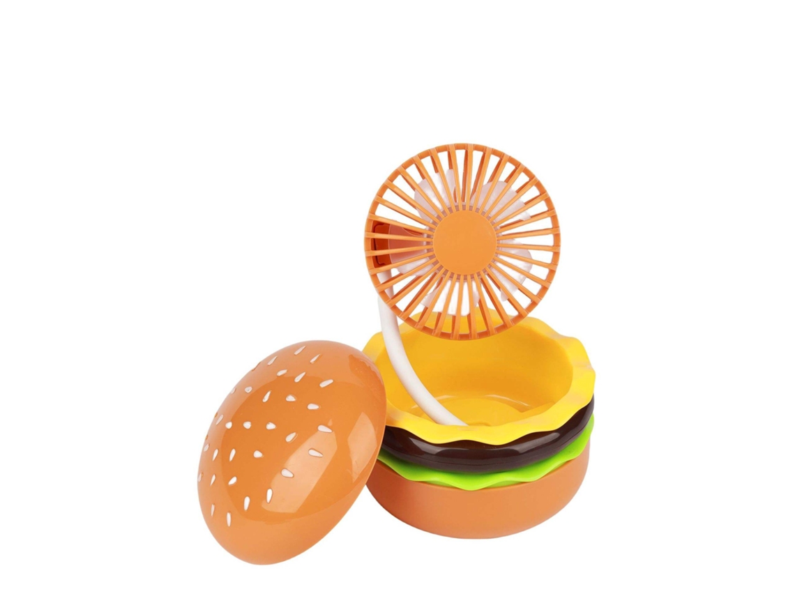 Ventilador Mini Eifson Formato Hamburguesa Con Espejo, 3 Velocidadesamarillo