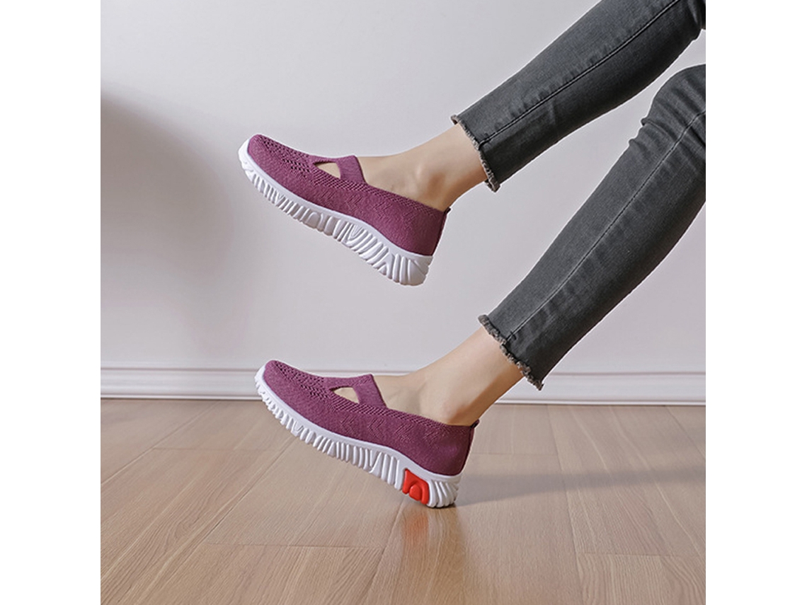 Mocasines Cómodos Para Mujer, Zapatos Casuales Ligeros Para El Trabajo Con Soporte Para El Talón.