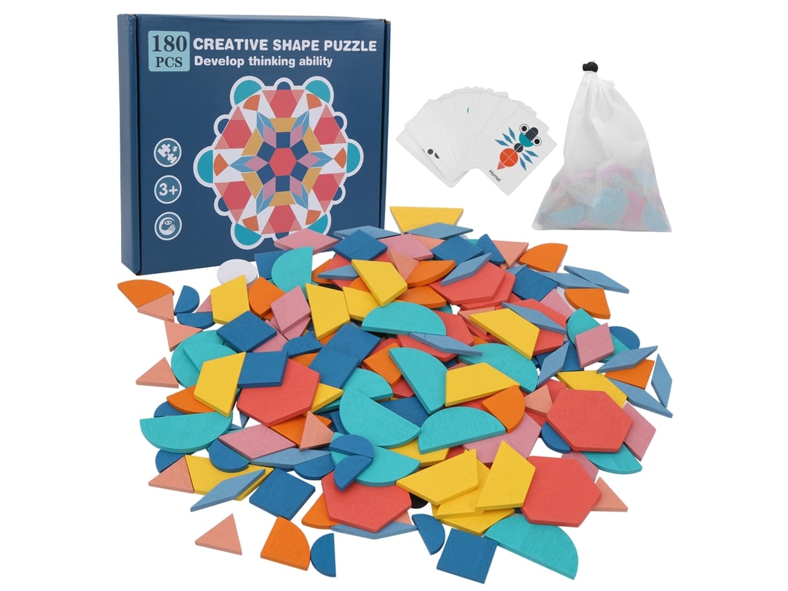 Ats-set De Bloques De Madera Con Figuras Geométricas Rompecabezas Educatsivo Juguete De Rompecabezas Para Niños