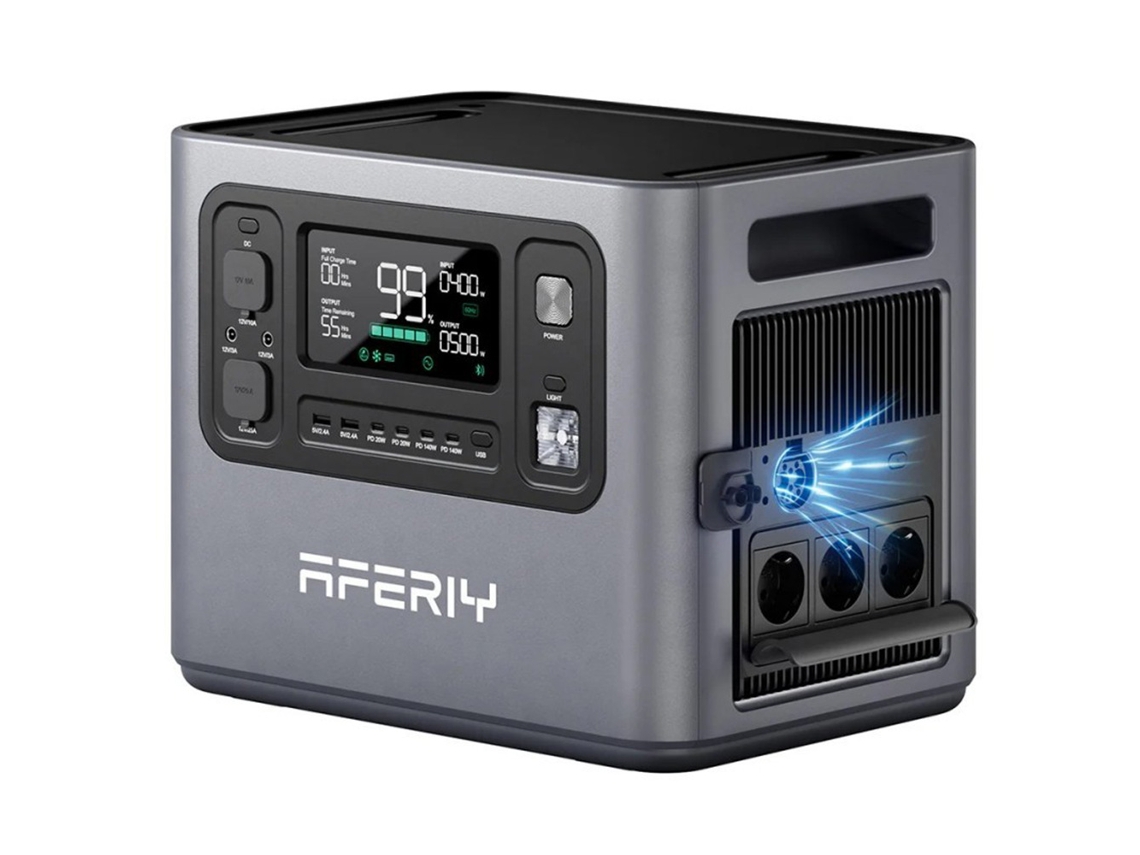 Estación de energía Aferiy P280 de 2800 W con salida de onda sinusoidal pura, 2048 Wh, LiFePO4, capacidad expandible, recarga de 1,5 h, 1200 W, UPS solar de 10 ms