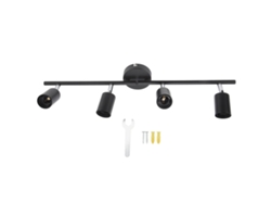 2026-luces De Rastreo Techo Led 4 Luces 60w Ángulo Ajustable Plegable Negro Mate 85-265v Para Dormitorio Hotel