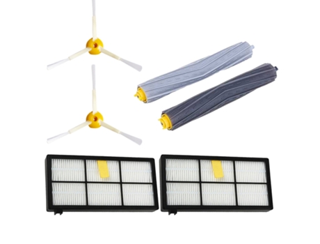 Ad-6Pack de cepillos laterales, Extractor de residuos, filtro Hepa para Irobot Roomba 980, 960, 800, 860, 880, accesorios para Irobot Roomba