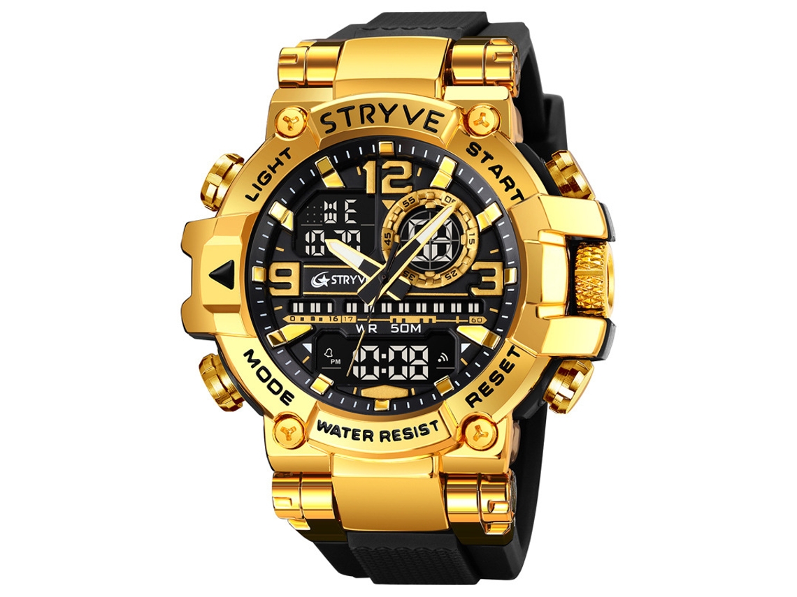 Reloj Electrónico Deportivo Para Estudiantes Y Jóvenes (oro Negro), Elegante Reloj De Pulsera Multifuncional.