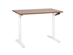 Escritorio para usar de pie o sentado BELIANI Destinas de Tablero de fibra Madera oscura 120x72x119
