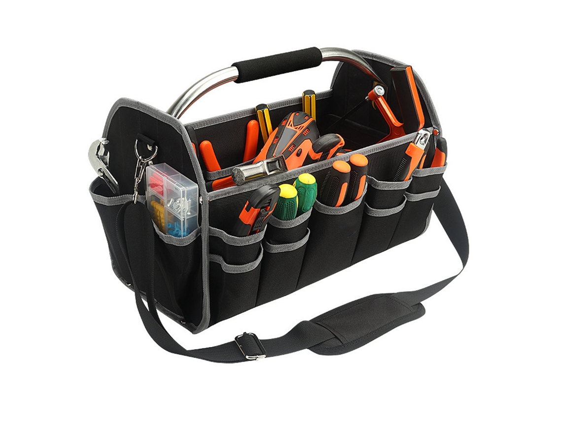 Bolsa De Herramientas Para Electricistas Portátil De Gran Capacidad Multifuncional Con Mango De Acero Y Apertura Superior