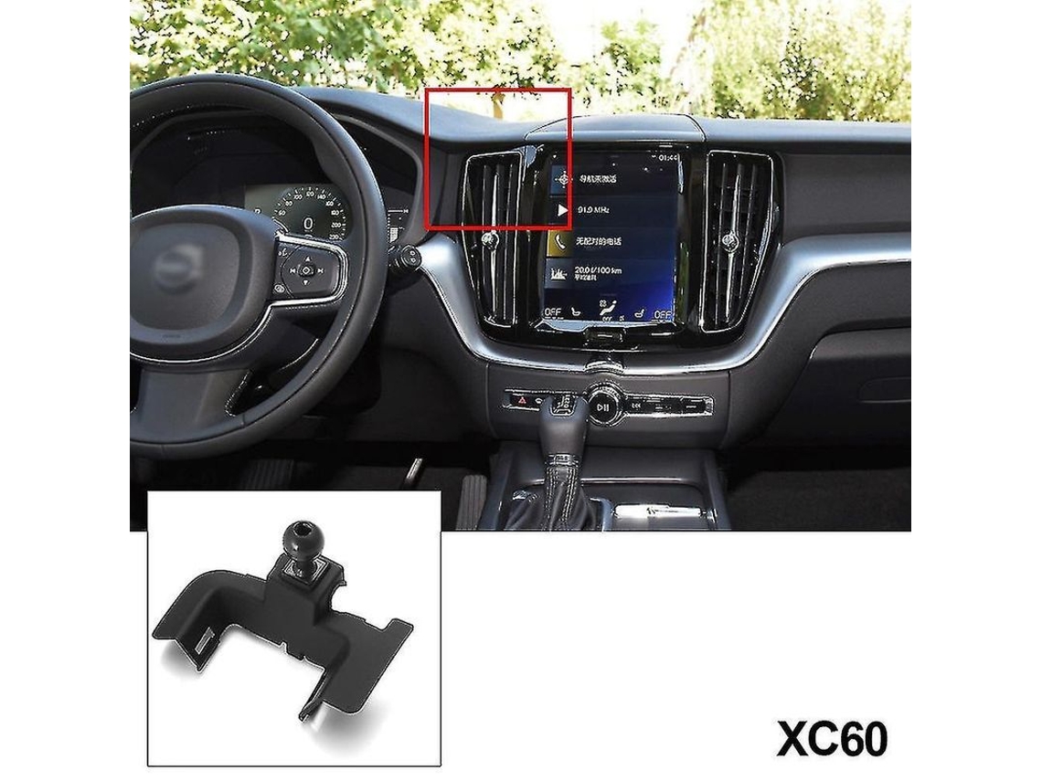 Soporte Específico Para Teléfono Móvil Para Volvo Xc40 Xc60 S90 V90 S60 V60 2018-2019, Material Plástico, Color Negro.