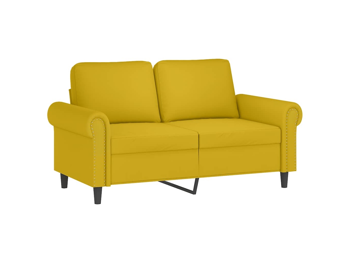 Juego De Sofás Con Cojines 2 Piezas Terciopelo Amarillo