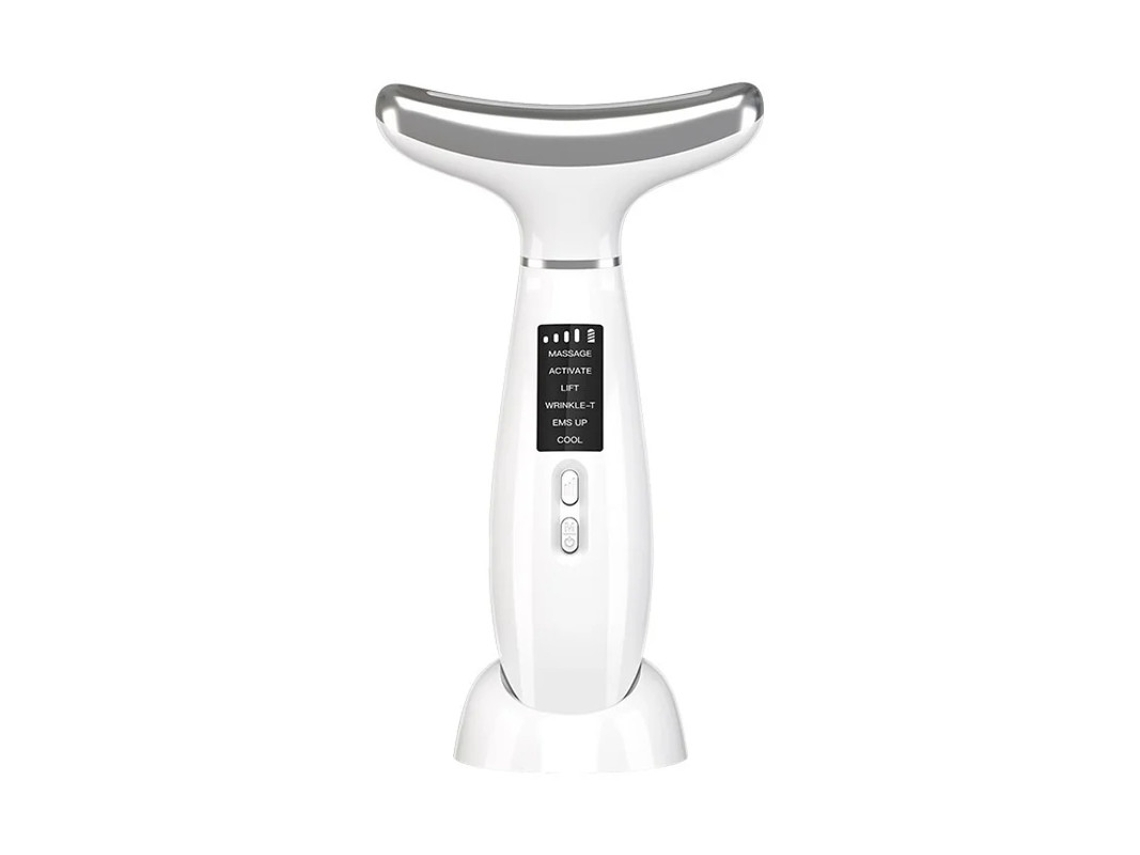 Masajeador facial y de cuello con terapia de luz roja. Masajeador facial y de cuello antienvejecimiento. Masajeador facial calmante y relajante. P Bestvite
