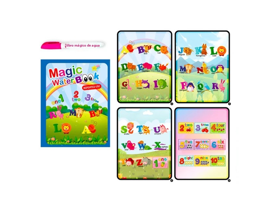 (alfabeto B) Juguete Educativo Para Niños Libro Mágico De Pintura Al Agua Con Bolígrafo Juguete Para Bebé