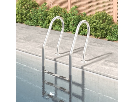 Escalera para Piscina VIDAXL (54 x 38 x 158 cm - Plateado)