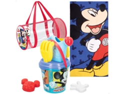 Mickey Set Cubo Playa Con Accesorios Toalla Y Bolsa