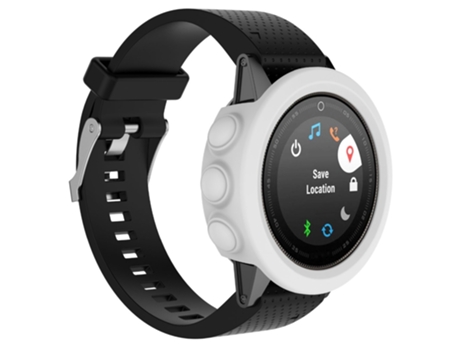 Funda protectora para reloj Garmin Fenix 5X de silicona de color sólido (blanco)